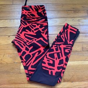 Nike dri-fit leggings red and black